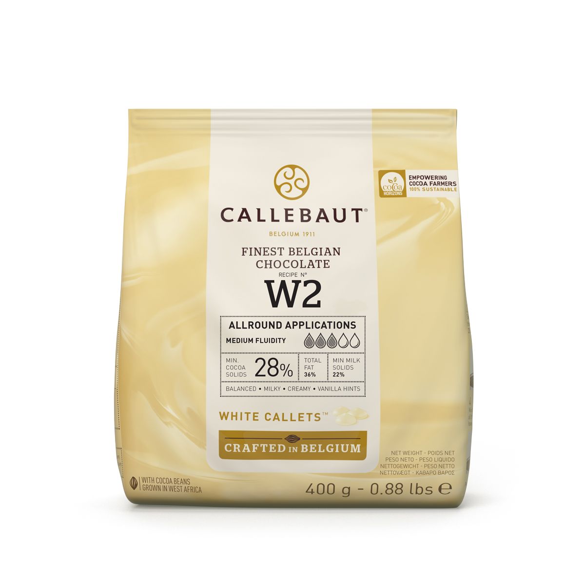 Čokoláda bílá Callebaut 400 g - pecky